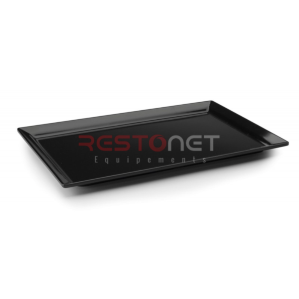 PLATEAU RECT EN MELAMINE NOIR FILET DOREE D 39.5*27.8*3.2 CM