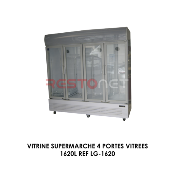 VITRINE SUPERMARCHE 4 PORTES VITREE 1620 L